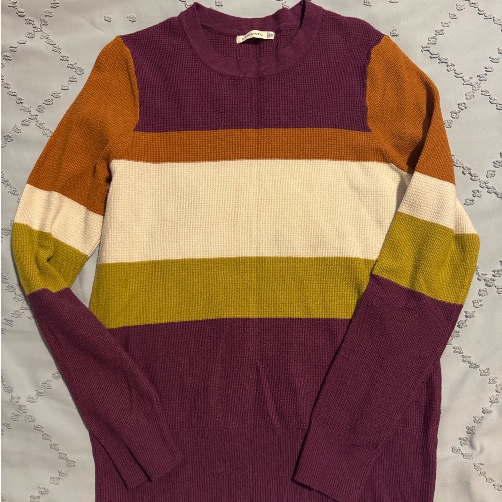 Staccato Multicolor Striped Crew Neck Sweater